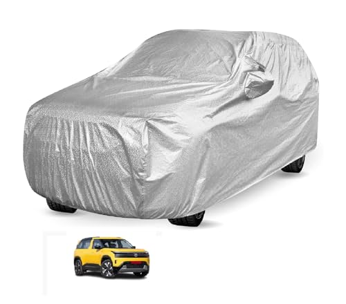 Image of Auto Hub Waterproof Car Cover Compatible with Tata Sierra with Mirror Pocket, Soft Cotton Lining, Waterproof Sierra Car Cover- Metallic Silver
