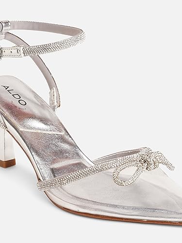 Image of Aldo Papiona042 Silver Women Textile Heels Sandal