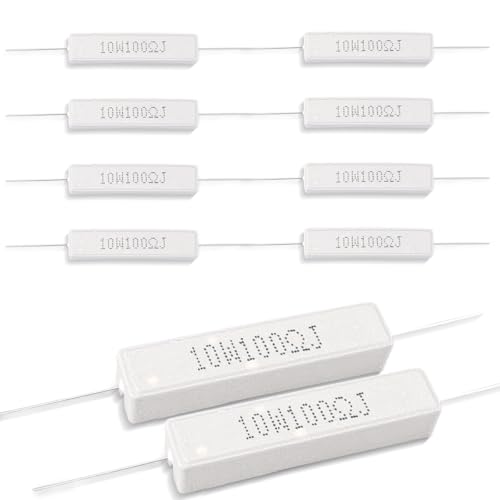Innfeeltech 10 Pcs 10W 5% Tolerance 100 ohm Ceramic Cement Resistor For DIY Project and Experiments