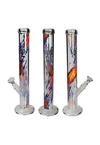 altrado Headshop Eine Black Leaf Glas Wasserpfeife - Bong 'Flammen' - für Kräuter und Tee – Bild 3