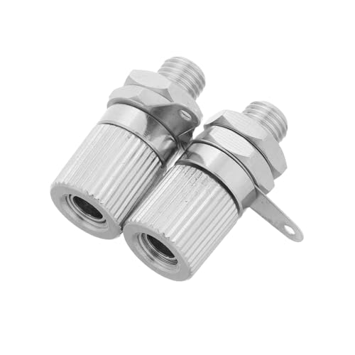 Uonlytech Copper Plated Banana Plug Socket Audio Terminal Grounding Column Banana Jack Socket Assembly Speaker Terminal Connector Binding Post for Amplifier Subwoofer Easy Installation