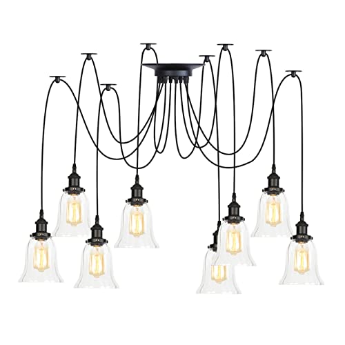 Lampes suspendues araignée contre le manque de lumière des grands séjours