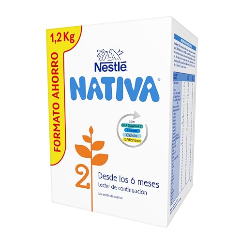Nestlé NATIVA 2 Leche de Continuación en polvo para bebés a partir de los 6 meses, estuche de 1200g