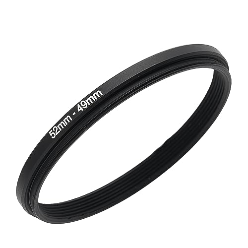Image of GZNLY 52mm to 49mm Step-up Adapter Rings Filter Adapter Black Metal Step Down Filter Ring Adapter Compatible with All Brand UV CPL ND Camera Lens Filter Stepping Rings (52mm-49mm)