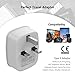 TESSAN UK Adapters for Travel, Ireland Hong Kong Plug Adapter with 2 USB, Type G Outlet Adaptor Charger for USA to British England Scotland Irish Qatar London
