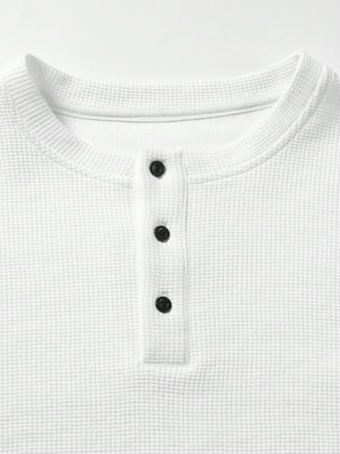 Image of Trillion Men's Waffle Knit Henley Half Sleeve Tshirt for Men
