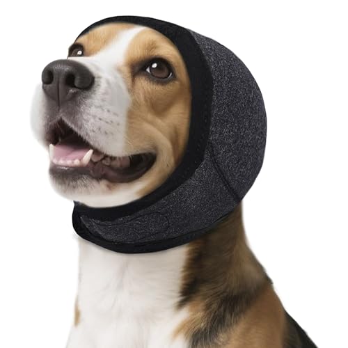 Hunde Ohrenschützer Mit Geräuschunterdrückung, zum Schutz vor Lärm, Beruhigung, Verstellbar Gehörschutz Für Hunde, Für Kleine Mittlere Und Große Hunderassen Und Katzen Winterpflege (1, Grau, M)