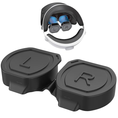 Lens Protector Cover for PS VR 2 Soft Silicone Dust Proof Anti Scratch Cover Shock Resistant Washable Prevents Sunlight Protective Lens Sleeve for Playstation VR 2 Headset Reuse Accessories (Black)
