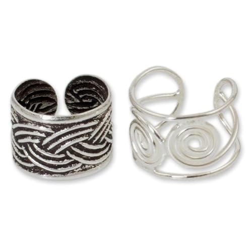 Manchettes d'oreilles argent .925 femme boucles d'oreilles réglables sans perçage NOVICA paire
