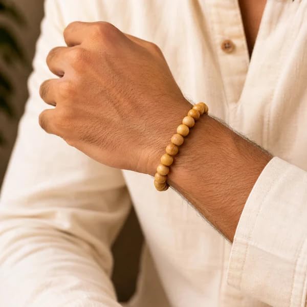 Image of Beaded Bracelet for Men & Women | Stretchable Handmade Prayer Meditation Yoga Wrist Bracelet | Stylish Everyday Wear | Free Size