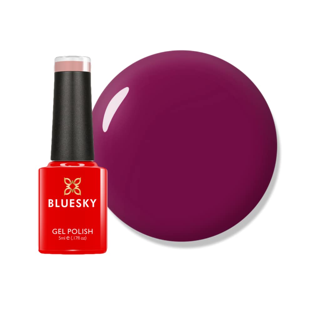 BLUESKYGel Nail Polish, Tinted Love - 80557, Claret, Dark Red/Purple, Long Lasting, Chip Resistant, 5ml (Requires Drying Under UV LED Lamp)