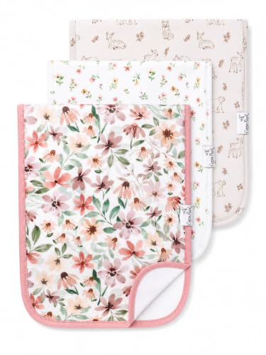 Image of Copper Pearl Premium Baby Burp Cloths - 3-Pack Large Cotton Burp Cloths, Extra Soft Spit Up Rags with 3 Absorbent Layers, Perfect for Baby Boy and Baby Girl Gifts