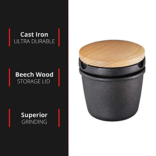 Zassenhaus-Cast-Iron-Spice-Grinder-Set-with-Beech-Wood-Lid-Spice-Mill-Herb-and-Seed-Grinder-3-Inches-Black