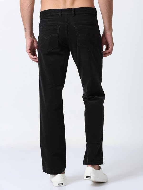 Image of NEVER NEUD Men's Corduroy Trousers | Stylish Straight Fit 4 Pocketed Corduroy Pants for Men | 98% Cotton 2% Elastane | Mid Rise | Comfortable Casual Regular Fit Pants | Button Closure