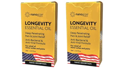 1 Pack - Twin Bottles Longevity Nanogize Essentail Oil - Hai Chai Dau LAN Nano Longevity - 21mL per Bottle with 2 Bottles per Order - Made in USA