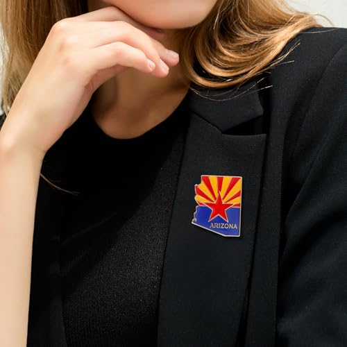 Image of State Shaped Map Lapel Metal Pin Enamel Brooch Keepsake Beautifully Designed for Backpack Hat