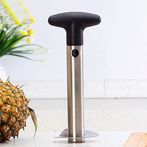 FFDDY Pineapple Corer and Slicer Tool,Food 304 Stainless Steel Pineapple Cutter,Sharp Thicker Blade Kitchen Core Remover Tools with Detachable Handle for Pineapple Apple Fruit Ring Core Removal,Black