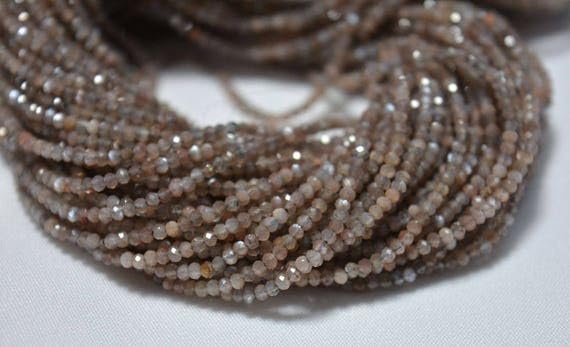 Gemstone beads moonstone de 1.90mm marron avec finition micro facettée en 5 rangs