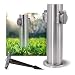 Produktbild SSC-LUXon Set aus Gartensteckdose Energiesäule & rostfreiem Erdspieß Aluminium - Außen Steckdosensäule Edelstahl gebürstet