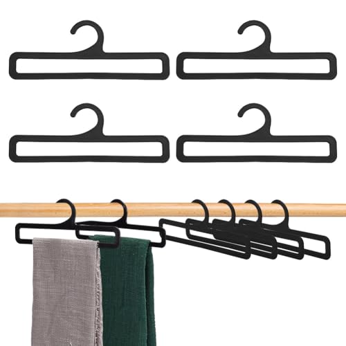 AHANDMAKER 10Pcs Scarf Hangers, Black Rectangular Towel Holder, Plastic Scarf Holder Organizer, Scarf Display Tie Organizer