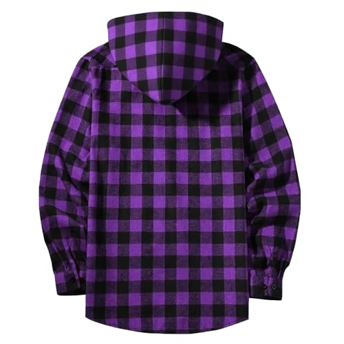 Boy's Flannel Shirts Casual Button Down Plaid Hoodies Long Sleeve Hooded Jacket Kids Fall Fashion Shirt 4-15 Years4
