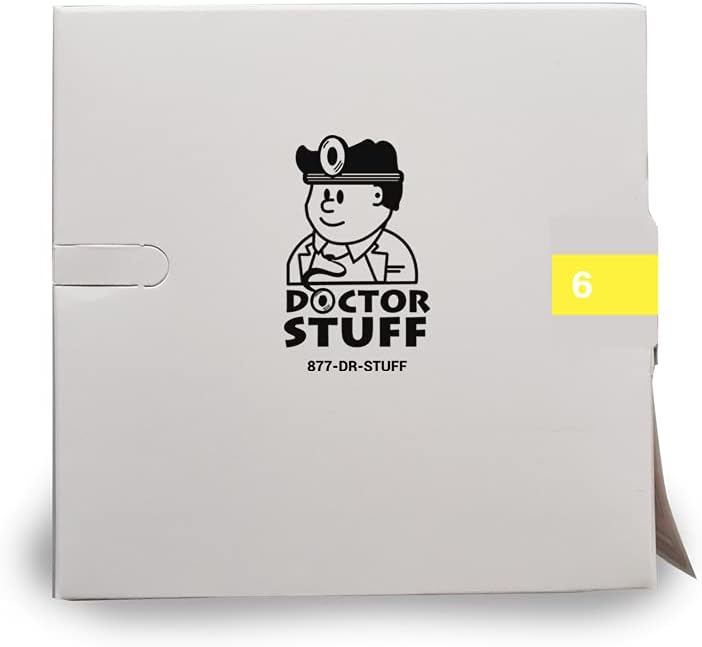 Doctor Stuff - File Folder Labels, Number 6, AMES L-A-00134RB Match - AENP Series Chart Stickers, Yellow, 1/2" x 1-3/4", #6, 1000/Roll