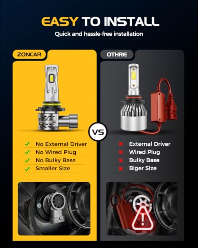 Image of 2026 Upgraded 9005 /HB3 LED Bulb, 90000LM 1500% Ultra-Bright Real 1:1 Mini Size, 6500K Cool White HB3 /9005 Light Bulbs, 3MIN Quick Install No Adapter Needed, Pack of 2