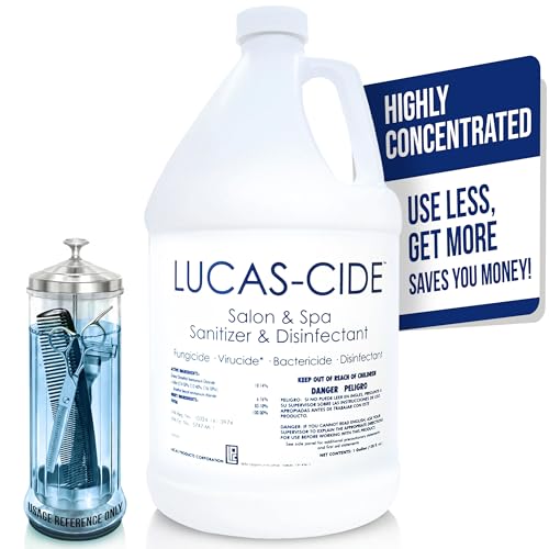 LUCAS-CIDE Salon and Spa Disinfectant Multipurpose Surface Sanitizer, Hospital Grade, EPA Disinfectant Cleaning Supplies Solution 128 Fl Oz - Blue