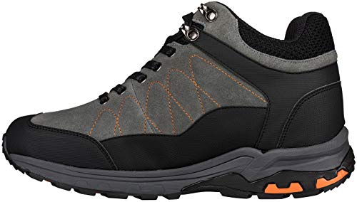 CALTO Men's Invisible Height Increasing Elevator Shoes - Grey Suede/Mesh Lace-up Hiking Boots - 3.2 Inches Taller - H75472 - Size 9 D(M) US3