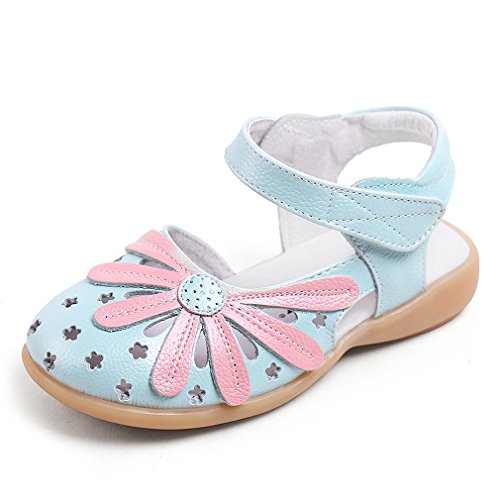 KVbaby Sandales Bout Fermé Princesse enfant Confortables Flexibles Beach Sandales à Fleurs Filles Sandales en Cuir
