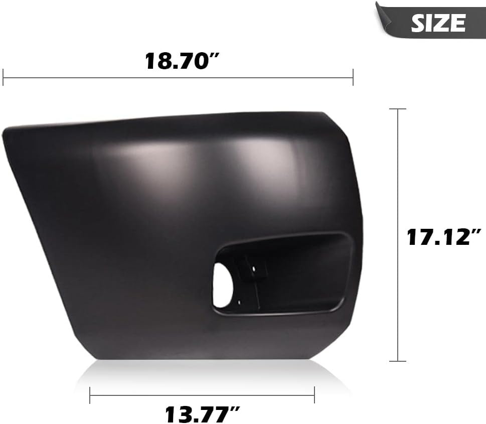 GRAND ORANGE Front Bumper Ends with Fog Light Holes 1 Pair Left & Right Compatible with Chevy Silverado 1500 2007-2013 Replaces GM1005147, GM1004147 Extension Bumper Face Bar Cap