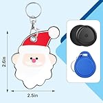 Tracker Tags-4 Pack and 4 Free Leather Keychain Holder (Christmas Series) Work with Apple Find My (iOS Only), Bluetooth Tracker Key Finder, Replaceable Battery Smart Tag for Keys, Wallet, Luggage etc - Image 5
