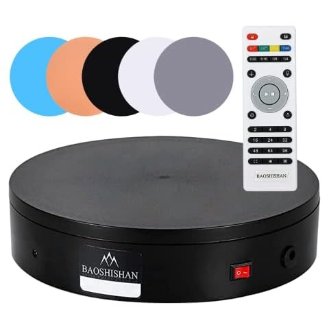 BAOSHISHAN Electric Remote Control Rotating Turntable Display Table for Live Video for Photography Automatic Revolving Platform Product Display table of 360 Degree Cover