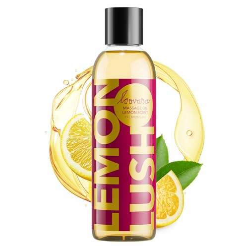 LOOVARA Óleo de massagem LEMON LUSH 150 ml com aroma cítrico para massagens agradáveis, óleo de massagem erótica premium