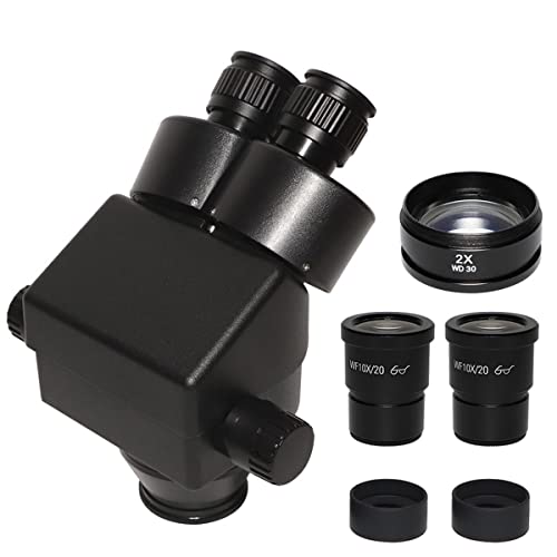 Microscope 3.5X-90X Binocular Stereo Microscope 0.5X 2.0X Auxiliary Lens + Zoom Stereo Microscope Head for Phone PCB Soldering Repair(7X-90X)