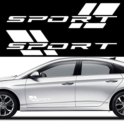 Image of Zhizhong Car Sport Decal,16 Inch Vinyl Sticker Fit for All Cars Side (All White)