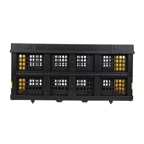 Image of STANLEY SXWT-FT505-SP Folding Utility Basket,25kg Load Capacity,40L Volume,Retractable Placement Pins for Easy & Stable Double or Triple Stacking,Open Dimn: 56.8x41x27.2 cm,Folded Dimn: 56.8x41x7.5 cm