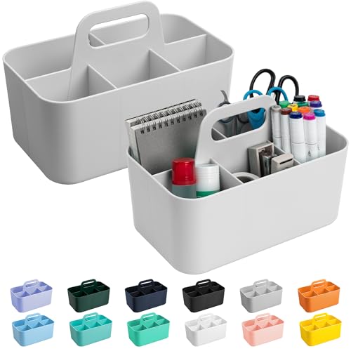 Image of Tiawudi 2 Pack Caddy Organizer with Handle, Portable Plastic Caddy, Storage Organization for Cleaning, Bath, Makeup, Art, Craft, Stationery, Classroom and Office, Tote Organizer