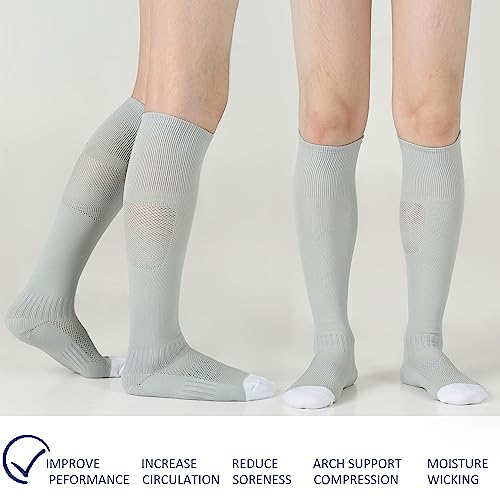 Sunew Soccer Baseball Socks, 2/3 Pack Multi-Sport Athletic Softball Football Volleyball Socks for Youth Adult 4 Size4