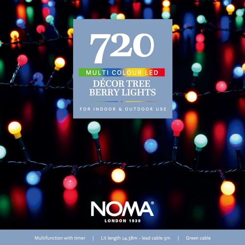 Noma Multicolour Berry Christmas Lights, 720 Vibrant LED's, 19.38 m