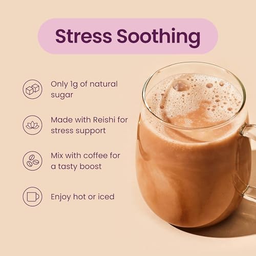 Image of Blume Superfood Latte - Reishi Hot Cacao Powder, Mushroom Powder, Soothing Superfoods, Latte with Brain support, Organic Cocoa Mushroom Coffee Enhancer - Organic, Vegan And Keto Friendly - 25 Servings
