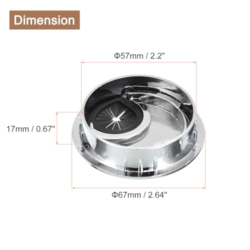 uxcell Cable Hole Cover, 2Pcs 2-1/4 Inch ABS Desk Cable Wire Cord Grommet Hole Cover for Office Computer Desk Wire Organizer, Silver by uxcell - Image 2