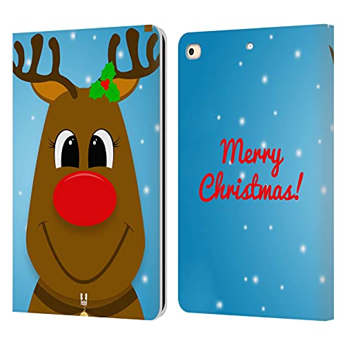 Étui portefeuille iPad 9.7 Noël Head Case Designs en cuir Rudolph
