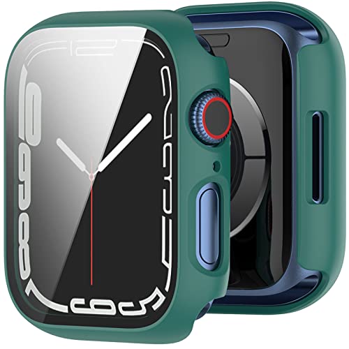 NINKI Apple Watch Series 8 45mm�Ή� �P�[�X �O���[�� �ϏՌ�&���h�~�J�o�[ Apple Watch 8 45mm�ی�P�[�X �n�[�h PC �}�b�g �o���p�[�J�o�[ Apple Watch Series 7 45mm�p �P�[�X 