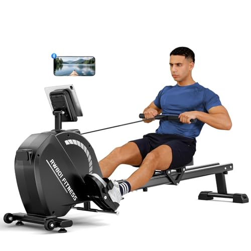 Dripex Magnetisches Rudergerät für Zuhause mit 16 Widerstandsstufen, Rudergerät für Zuhause mit LCD-Monitor & 158 kg Belastbar, Bluetooth-App Kompatibel, Perfekt für...