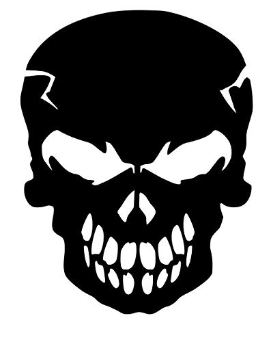 Ur Impressions Mblk Scourge Skull Head Decal Vinyl Sticker Graphics For Cars Trucks Suv Vans Walls Windows Laptop|Matte Black|5.5 X 4.2 Inch|Uri008-Mb #TOP14