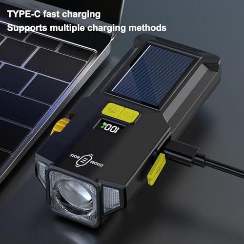 Luz frontal para bicicleta solar con pantalla digital de ciclismo para montaña 2