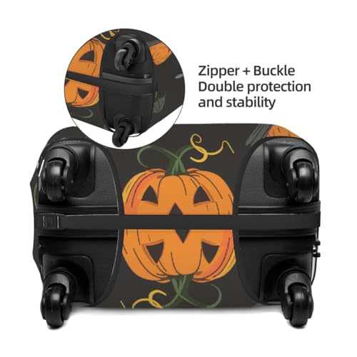 Halloween Pumpkins Crows Stretchable Luggage Covers for Suitcase TSA Approved, Dust Proof and Scratch Resistant Travel Luggage Protector for Carry On (22-24 in)3