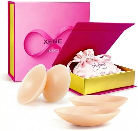 Xene Nipple Covers for Women 2 Pairs Reusable Silicone Adhesive P...