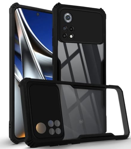 Image of Jkobi Back Case Cover for Xiaomi Poco X4 Pro 5G (Shockproof with Polycarbonate Clear Panel | Professional Black)